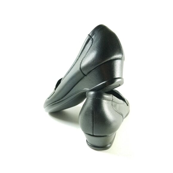 SAS Wedge Slip On Loafers Women's Size 7 Narrow Black Leather - Picture 10 of 11